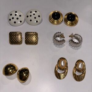 Vintage Lot of 80’s Big Bold Earrings 6 pair